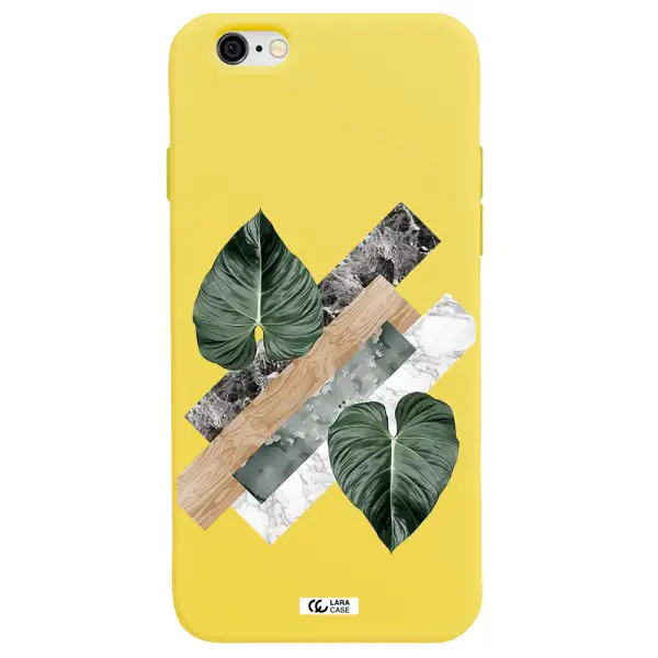 Tropical Leaves Apple iPhone 6 Silicone canary yellow Case