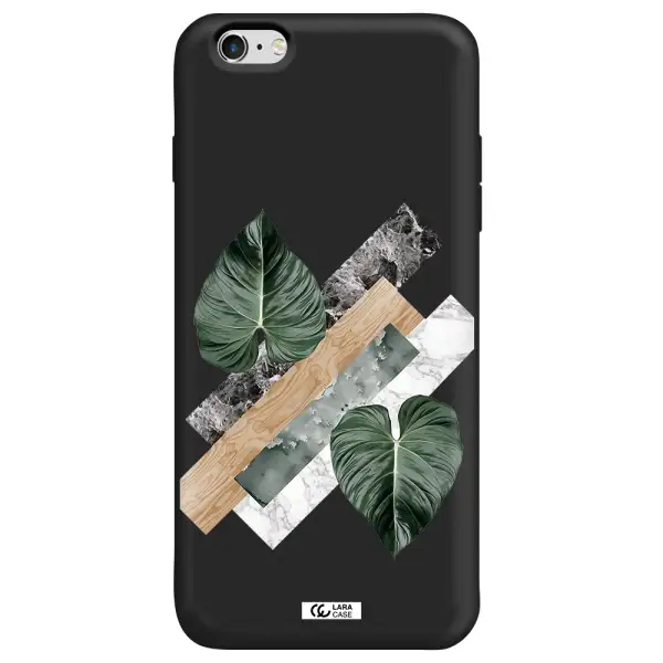 Tropical Leaves Apple iPhone 6S Silicone black Case