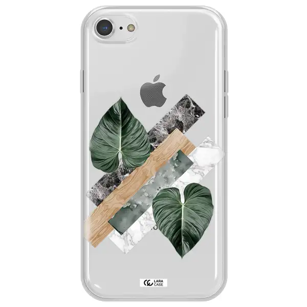 Tropical Leaves Apple iPhone 8 Clear TPU Case