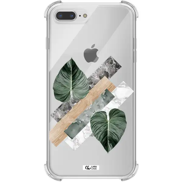 Tropical Leaves Apple iPhone 8 plus Clear PC Case