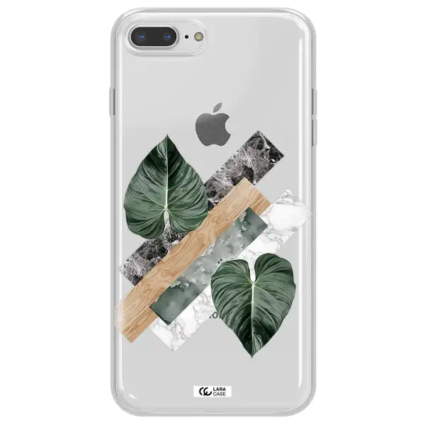 Tropical Leaves Apple iPhone 8 plus Clear TPU Case