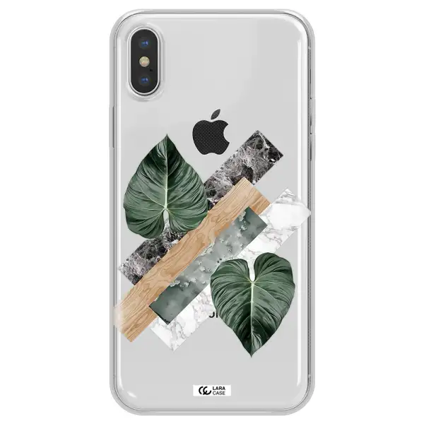 Tropical Leaves Apple iPhone XS max Clear TPU Case