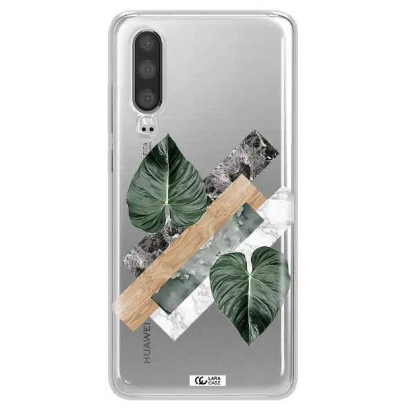 Tropical Leaves Huawei P30 Clear TPU Case