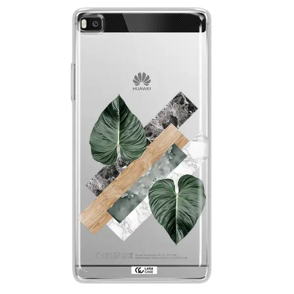 Tropical Leaves Huawei P8 Clear TPU Case