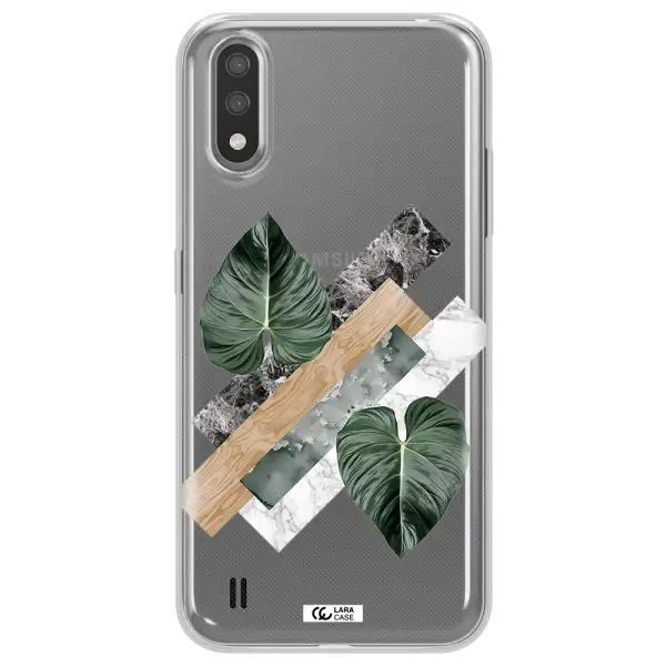 Tropical Leaves Samsung A01 Clear TPU Case