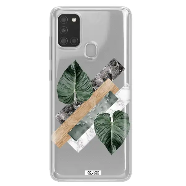 Tropical Leaves Samsung A21S Clear TPU Case