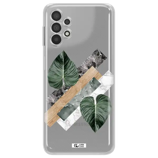 Tropical Leaves Samsung A32 Clear TPU Case
