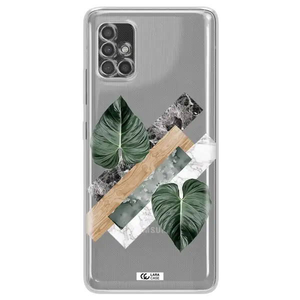Tropical Leaves Samsung A40S Clear Tpu Case