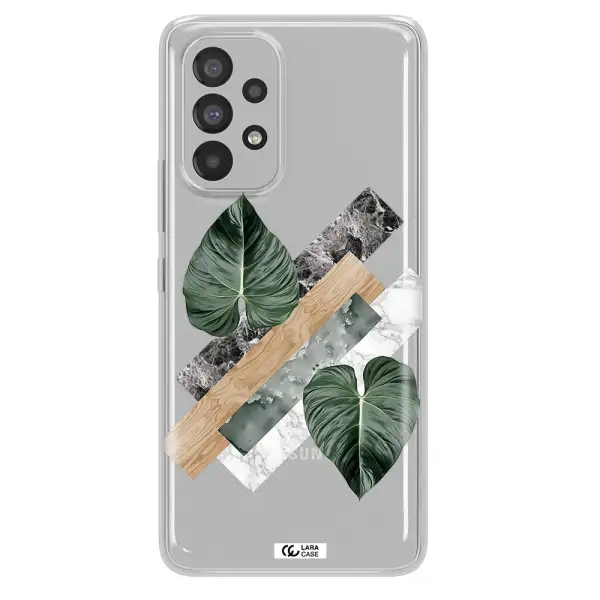 Tropical Leaves Samsung A73 Clear TPU Case