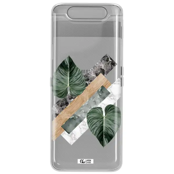 Tropical Leaves Samsung A80 Clear TPU Case