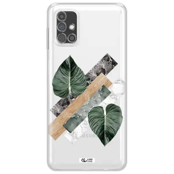 Tropical Leaves Samsung M51 Clear TPU Case