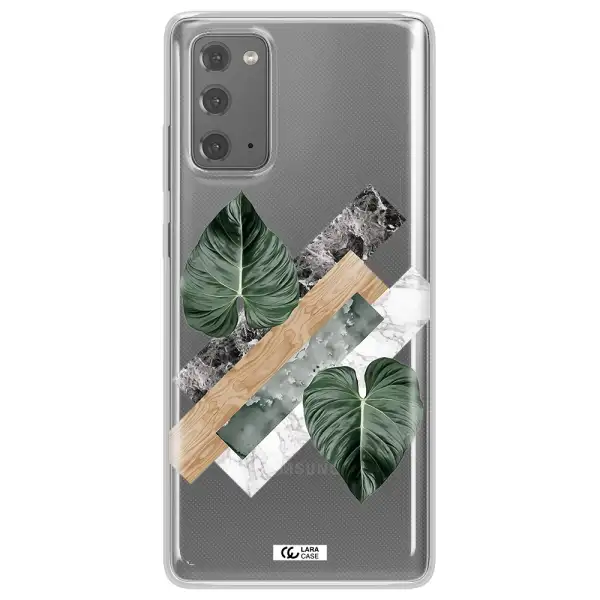 Tropical Leaves Samsung Note 20 Clear TPU Case