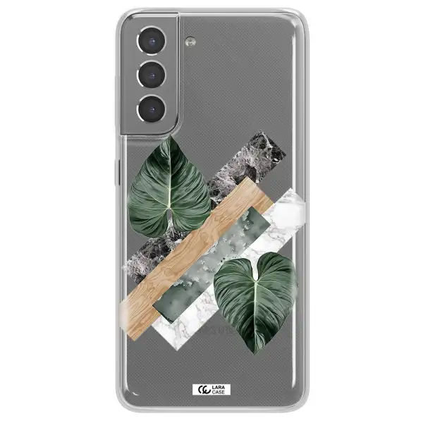 Tropical Leaves Samsung S21 Plus Clear TPU Case