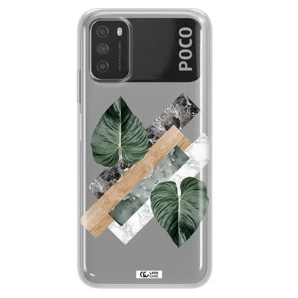 Tropical Leaves Xiaomi Poco M3 Clear TPU Case
