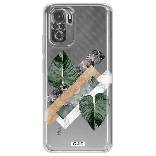 Tropical Leaves Xiaomi Redmi Note 10S Clear Tpu Case