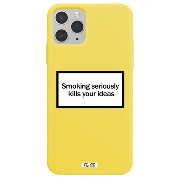 Cigarette Damage Apple iPhone 11 pro Silicone canary yellow Case