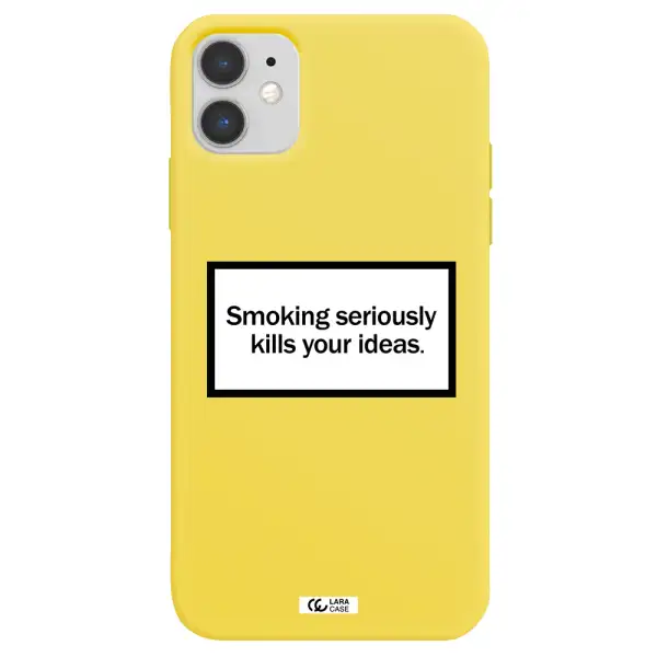Cigarette Damage Apple iPhone 11 Silicone canary yellow Case