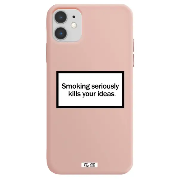 Cigarette Damage Apple iPhone 11 Silicone pastel pink Case