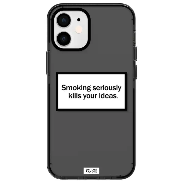 Cigarette Damage Apple iPhone 12 mini impact Smoke Black Case