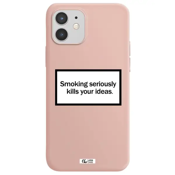 Cigarette Damage Apple iPhone 12 mini Silicone pastel pink Case