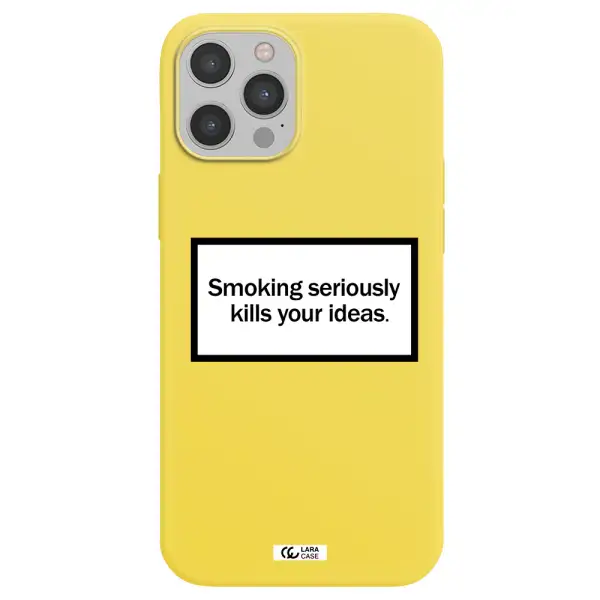 Cigarette Damage Apple iPhone 12 pro max Silicone canary yellow Case