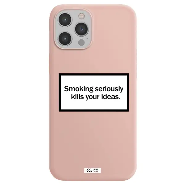 Cigarette Damage Apple iPhone 12 pro max Silicone pastel pink Case