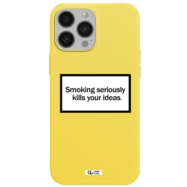 Cigarette Damage Apple iPhone 13 Pro Silicone canary yellow Case