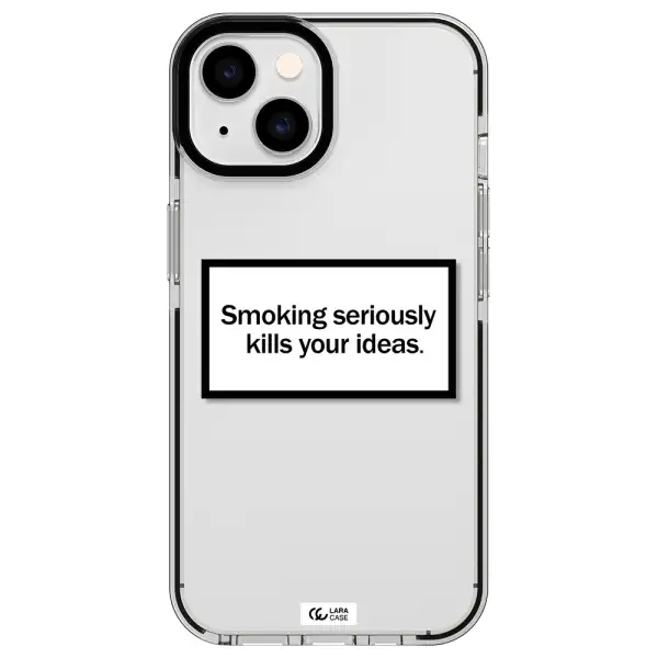 Cigarette Damage Apple iPhone 14 impact black border Case