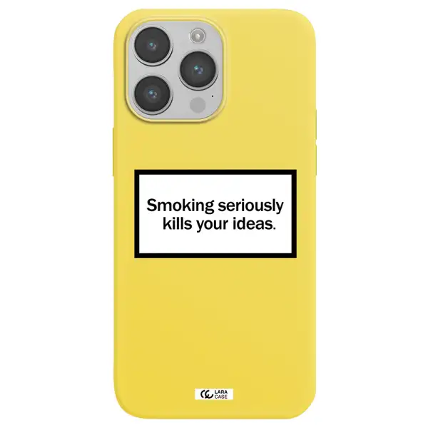 Cigarette Damage Apple iPhone 14 pro max Silicone canary yellow Case