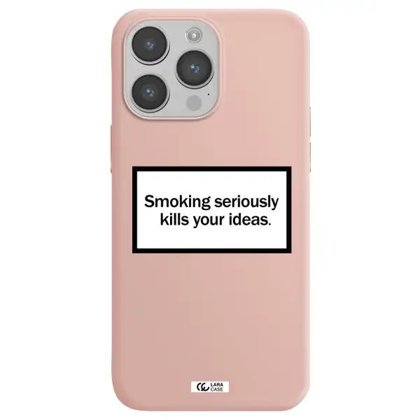 Cigarette Damage Apple iPhone 14 pro Silicone pastel pink Case