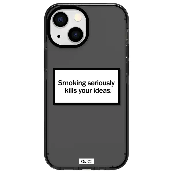 Cigarette Damage Apple iPhone 15 impact Smoke Black Case