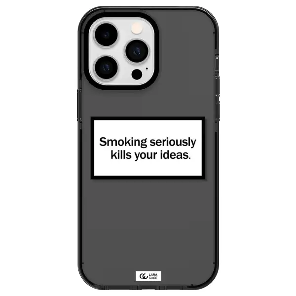 Cigarette Damage Apple iPhone 15 Pro impact Smoke Black Case