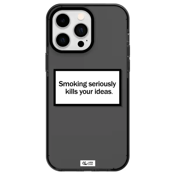 Cigarette Damage Apple iPhone 15 Pro Max impact Smoke Black Case