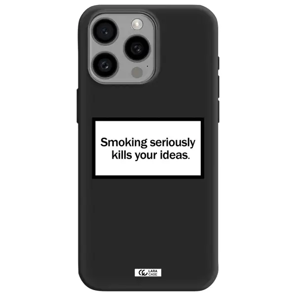 Cigarette Damage Apple Iphone 15 Pro max Silicone black Case