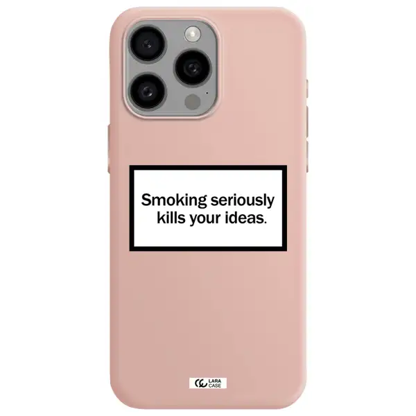 Cigarette Damage Apple Iphone 15 Pro max Silicone pastel pink Case