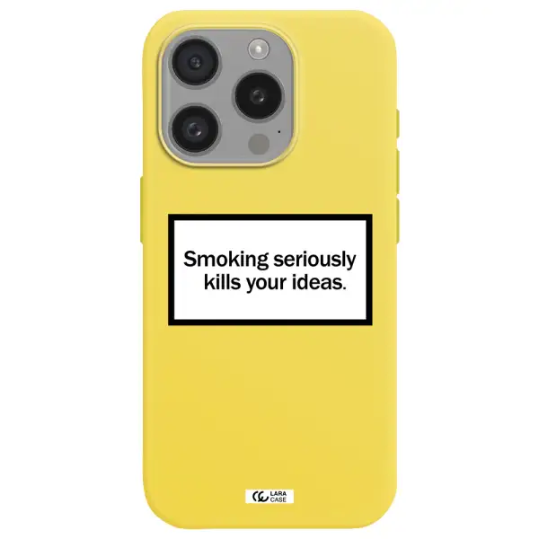 Cigarette Damage Apple Iphone 15 Pro Silicone Canary Yellow Case