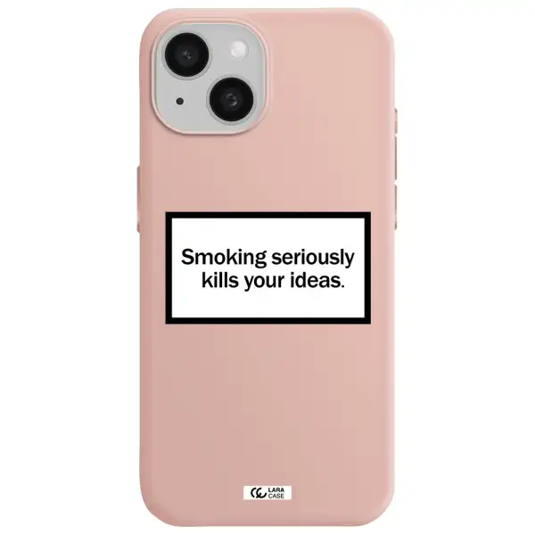 Cigarette Damage Apple Iphone 15 Silicone Pastel Pink Case
