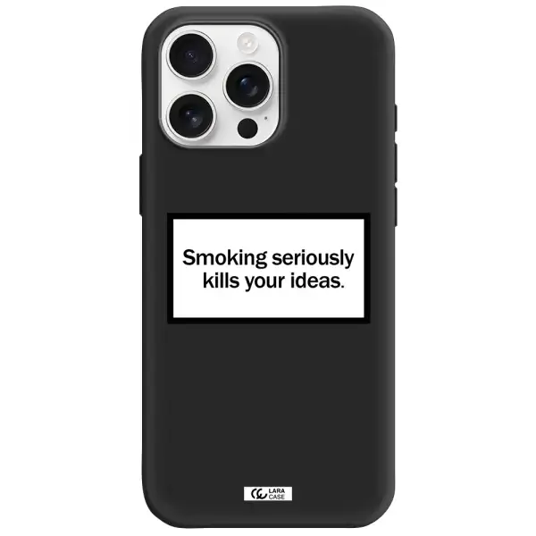 Cigarette Damage Apple Iphone 16 Pro Max Silicone Black Case