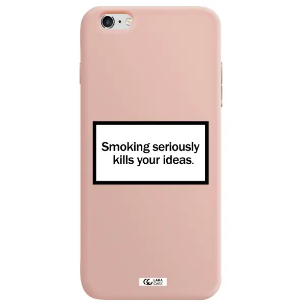 Cigarette Damage Apple iPhone 6 plus Silicone pastel pink Case