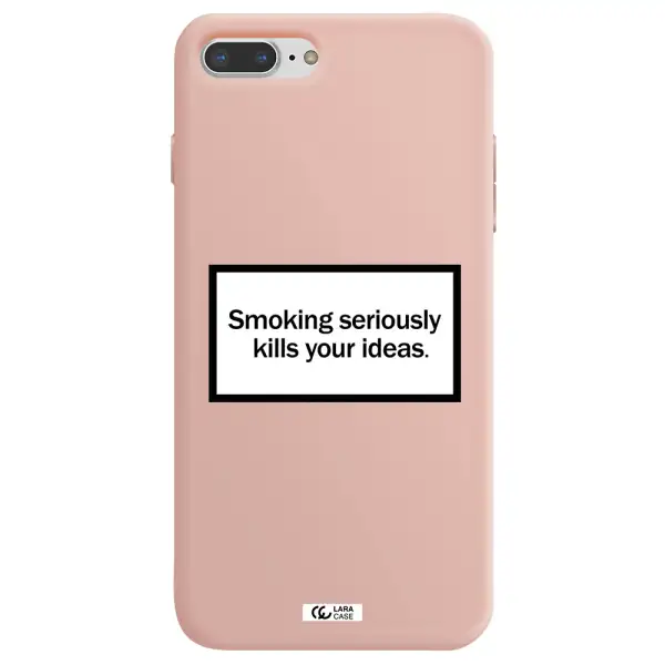 Cigarette Damage Apple iPhone 8 plus Silicone pastel pink Case