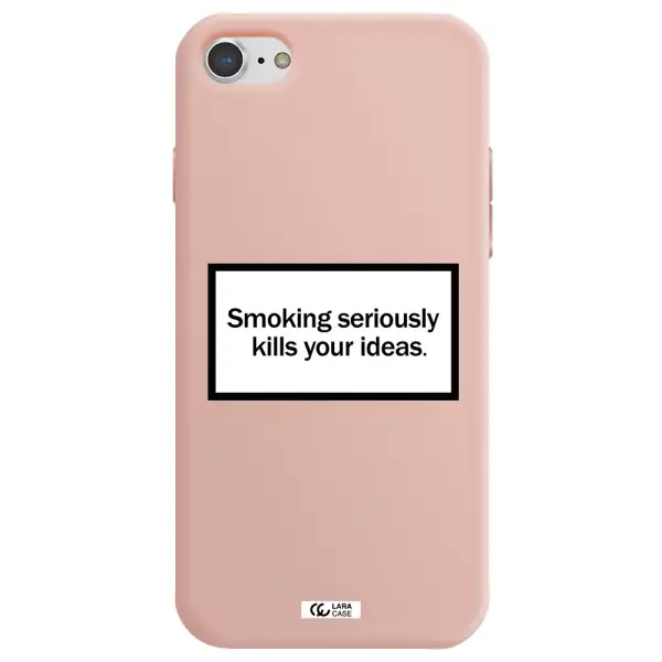 Cigarette Damage Apple iPhone 8 Silicone pastel pink Case
