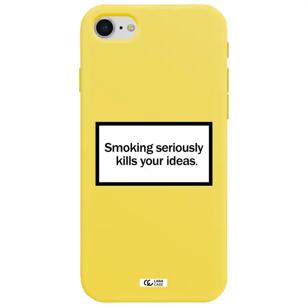 Cigarette Damage Apple iPhone se 2020 Silicone canary yellow Case