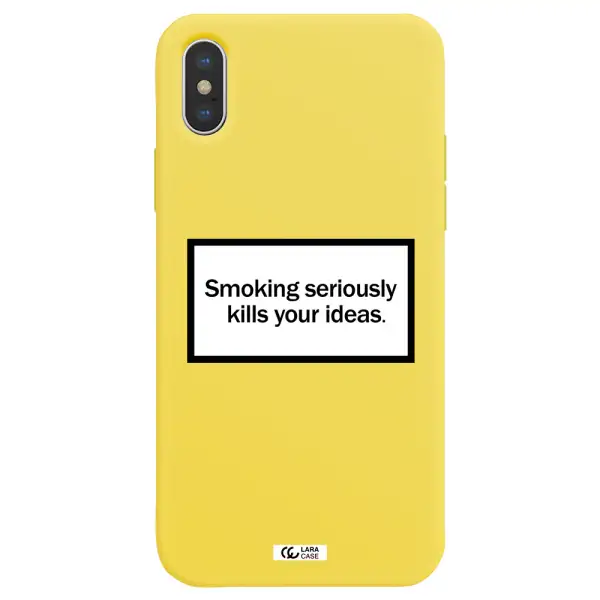 Cigarette Damage Apple iPhone X Silicone canary yellow Case