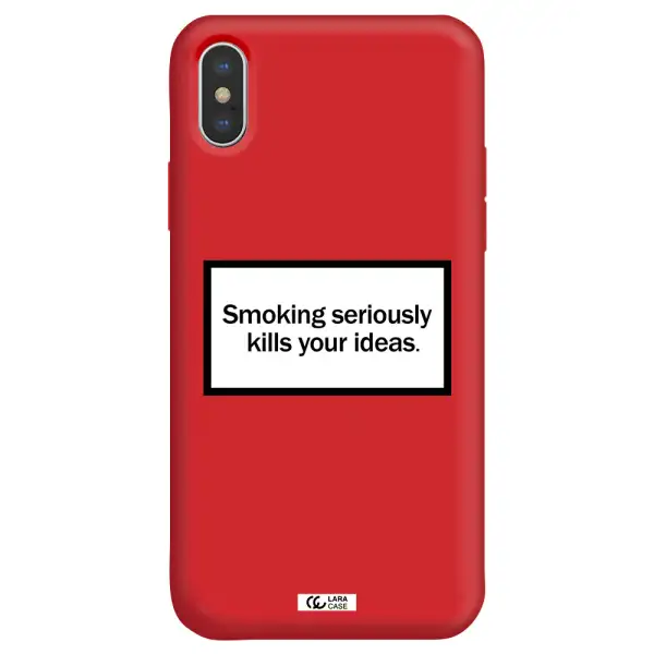 Cigarette Damage Apple iPhone XS Silicone Imperial Red Case