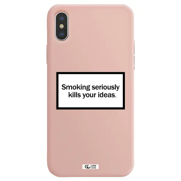 Cigarette Damage Apple iPhone XS Silicone pastel pink Case