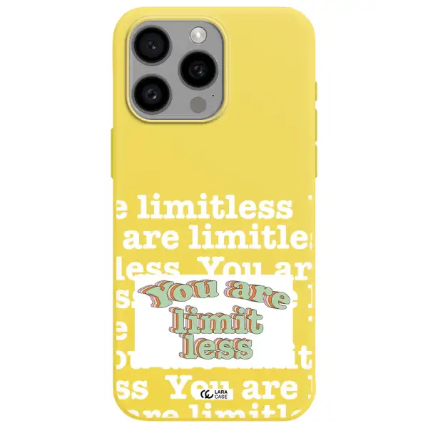 Limitless Apple Iphone 15 Pro max Silicone canary yellow Case