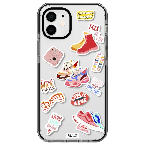 Positive Energy Apple iPhone 12 impact black border Case