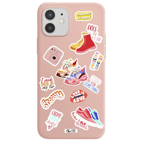 Positive Energy Apple iPhone 12 mini Silicone pastel pink Case