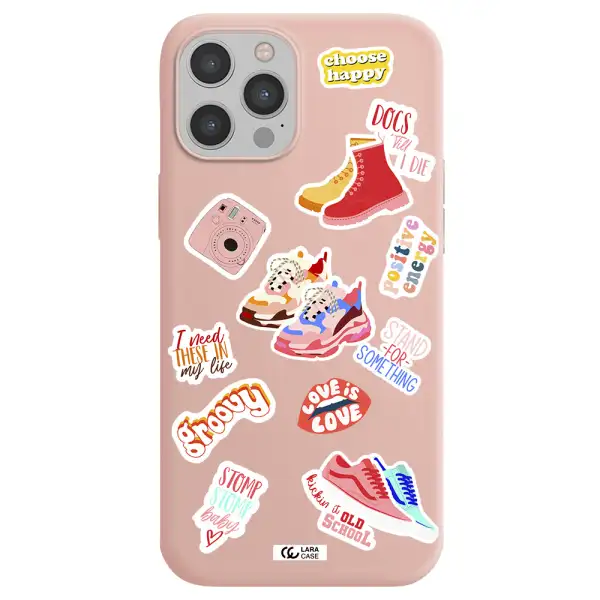 Positive Energy Apple iPhone 12 pro max Silicone pastel pink Case