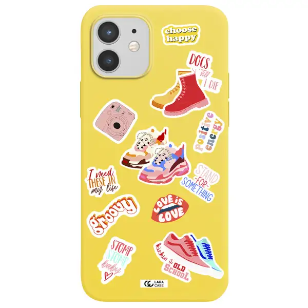 Positive Energy Apple iPhone 12 Silicone canary yellow Case